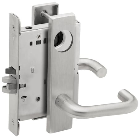 Schlage Grade 1 Storeroom Mortise Lock, Less Cylinder, 03 Lever, L Escutcheon, Satin Chrome Finish L9080L 03L 626